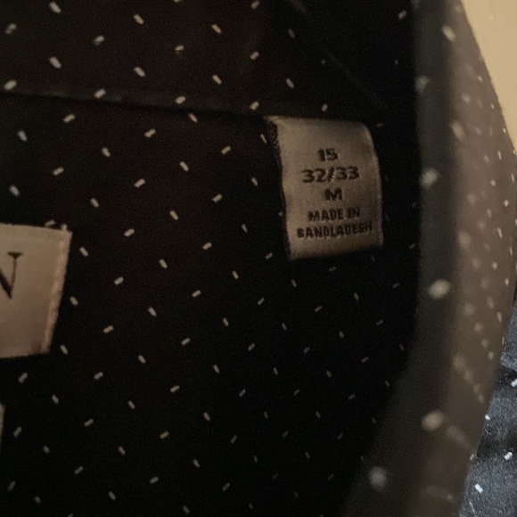 Ralph Lauren Men’s Button Down Black w/sm white dot like pattern Slim, Sz M, EUC - Picture 3 of 8
